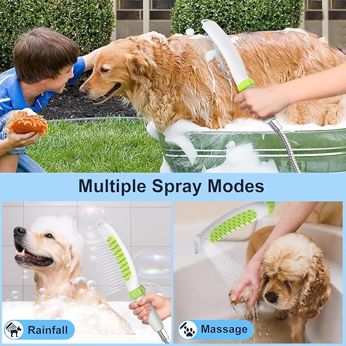 Dog Shower Attachment, Rubber Dog Grooming Bath Brush - Image 4