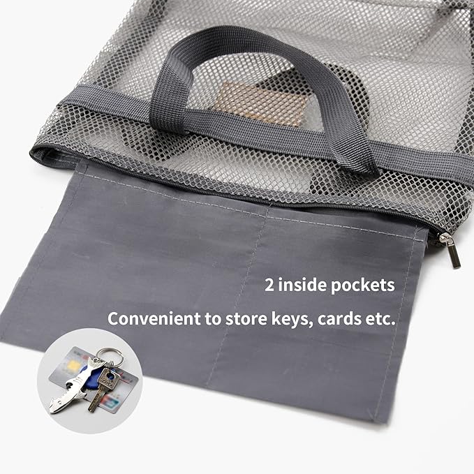 Mesh Shower Caddy Bag Portable Hanging Toiletry and Bath Organizer - Image 4