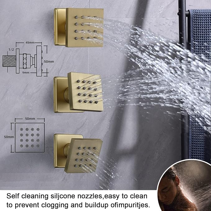 Shower System Brushed Gold Shower Faucet Set - Image 4