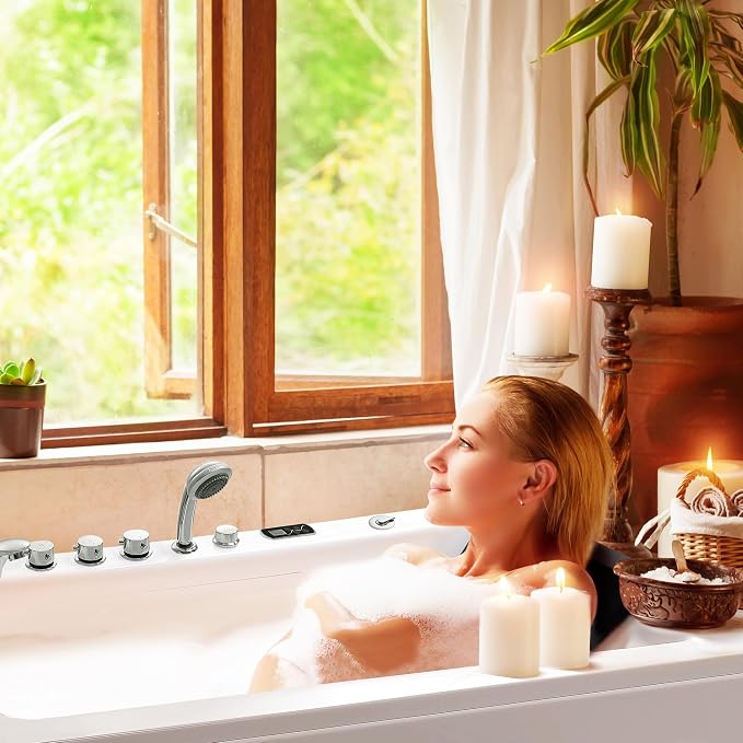 Empava Whirlpool Bathtub, 67-Inch Jetted Bathtub, Hydro Massage - Image 8