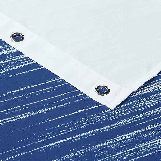 Stall Fabric Shower Curtain, Royal Blue Narrow Microfiber Cloth Shower Curtains - Image 4