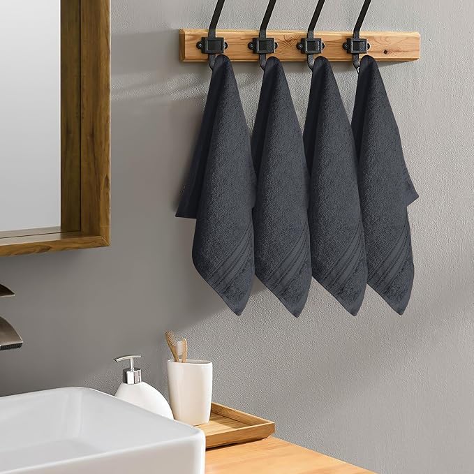 BOUTIQUO Ultra Soft Cotton Washcloths, Contains 12 Piece Face Cloths 12x12 inch - Image 5