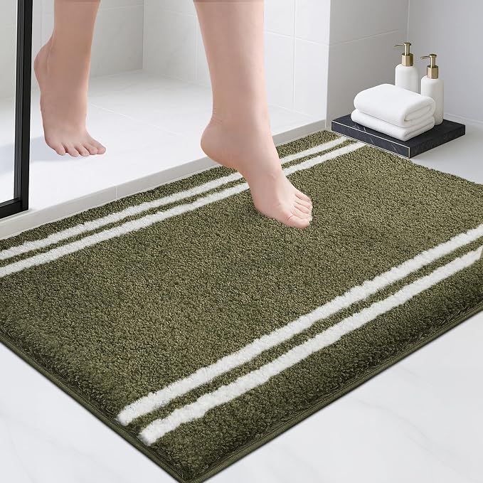 PURRUGS Bathroom Rug Non-Slip Machine Washable 24" x 36", Super Absorbent and by PURRUGS