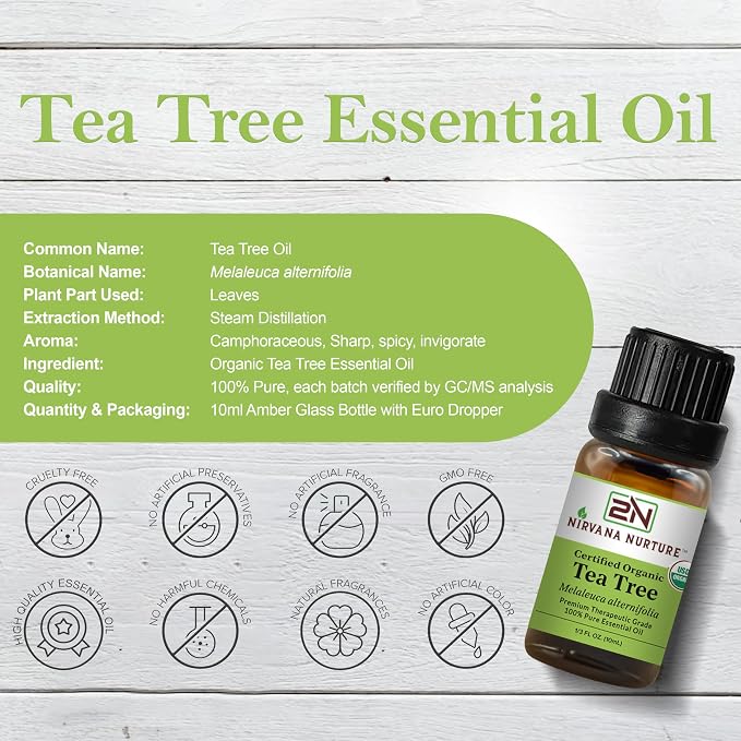 Tea Tree Essential Oil USDA Certified Organic, 100% Pure Natural Premium Grade - Image 2
