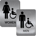 ALPHA DOG ADA SIGNS Men's Women's Restroom Sign Bundle, 8x6 inch, Business by AlphaDog