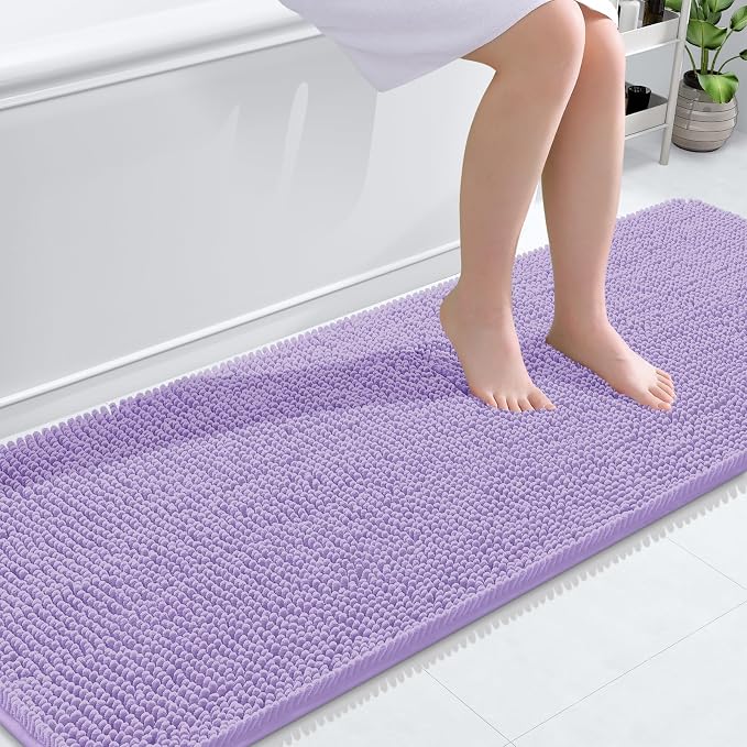 OLANLY Bathroom Rugs 70x24, Extra Soft Absorbent Chenille Bath Rugs, Rubber by OLANLY