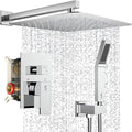 SR SUN RISE Polished Chrome Square Rainfall Shower Head and Handle Set by SRSUNRISE