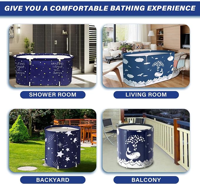 BDL Portable Folding Bathtub Soaking Bath Tub, Separate Family Bathroom SPA Tub - Image 6