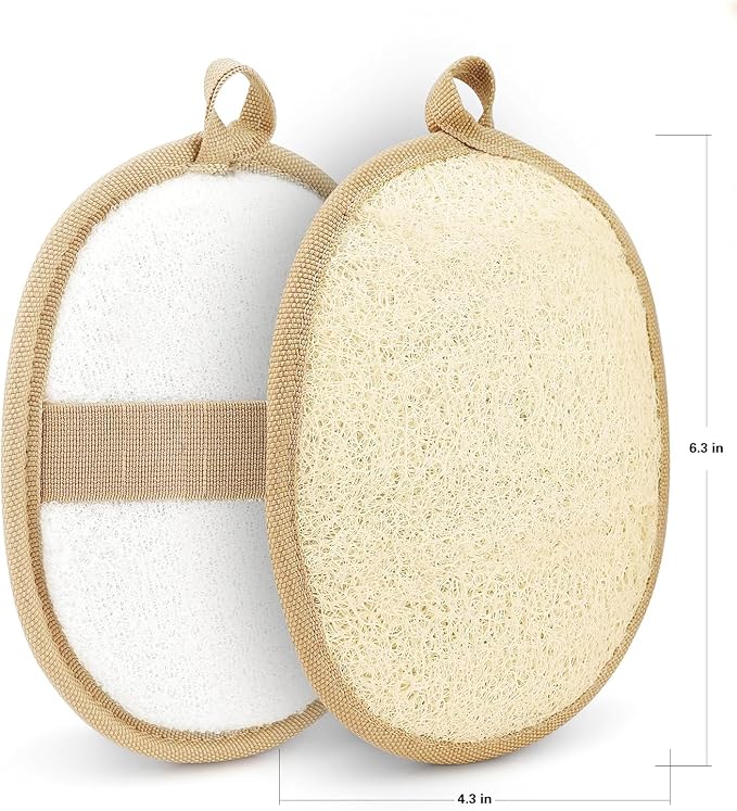 Natural Loofah Exfoliating Body Scrubber Pads, Bath Loofah - Image 3