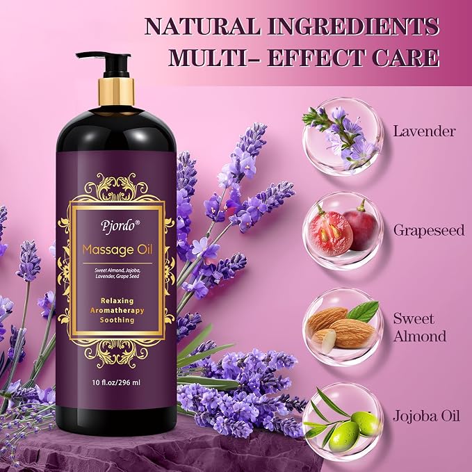 2 Pack Massage Oil for Massage Therapy, Lilac Oil, Lavender Massage Oil for Skin - Image 2