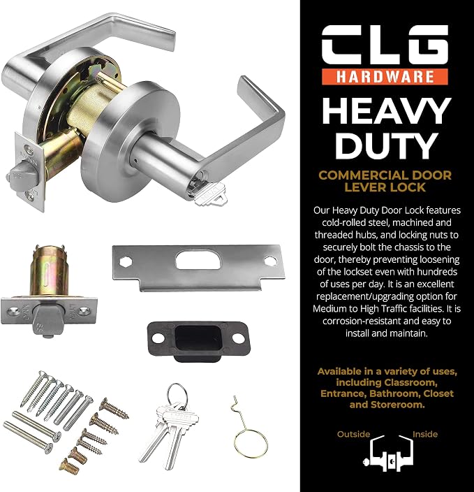 CLG HARDWARE Commercial Lever Door Lock - Image 2