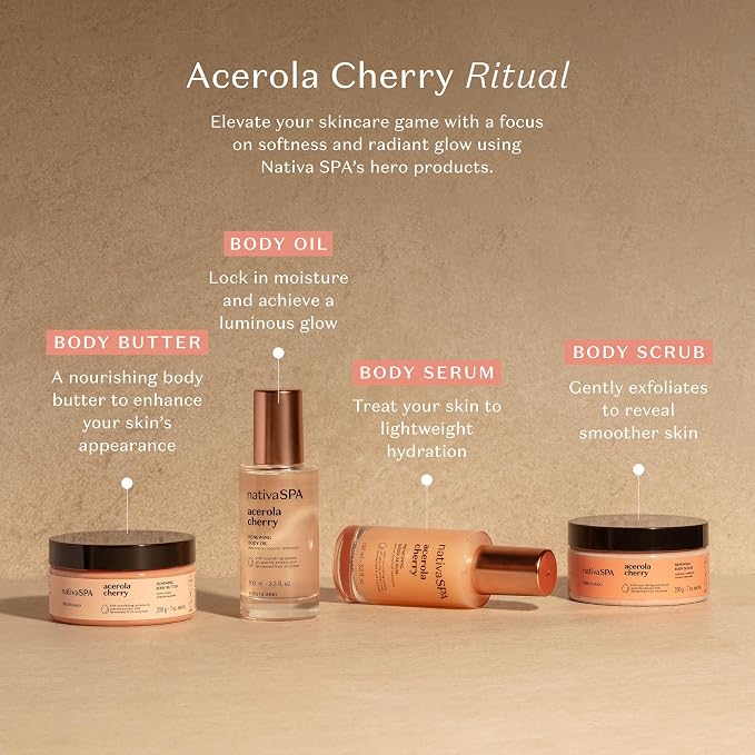 Nativa SPA by O Boticario Acerola Cherry Renewing Body Scrub, Gentle Exfoliation - Image 6