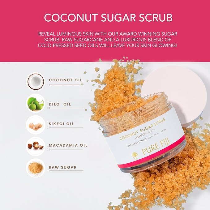 Pure Fiji Coconut Sugar Body Scrub, Dragon Fruit - Image 6