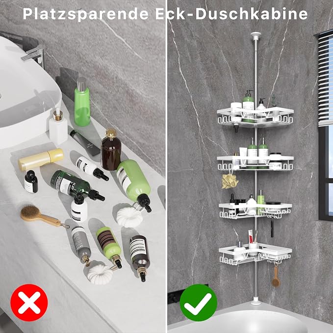 KEGII Corner Shower Caddy Tension Pole - Image 6
