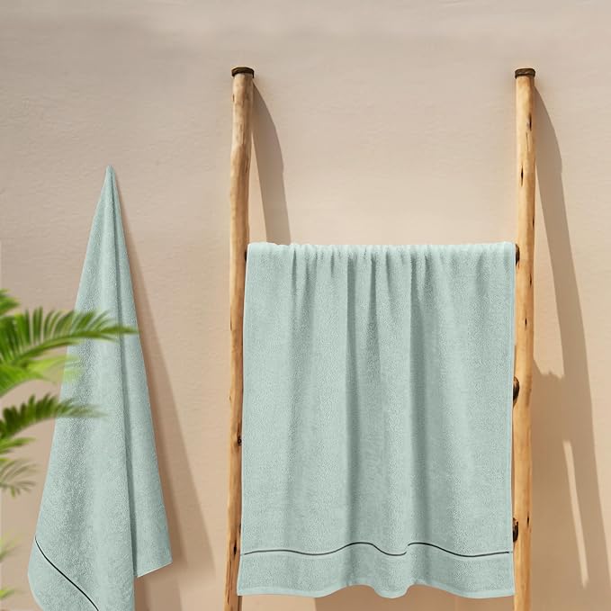 MyOwn Cotton 2 Pack Oversized Bath Towel Set 28x55 inches, Large Bath Towels - Image 5