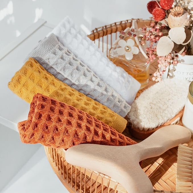 sea me at home Waffle Washcloths Set, 100% Turkish Cotton - Image 2