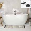 FerdY Tahiti 67" Freestanding Bathtub Elegant Oval Shape, Glossy White Double by FerdY