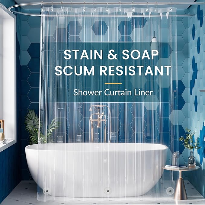 Titanker Extra Long Shower Curtain Liner 72 x 84 Clear Plastic Shower Liner by Titanker