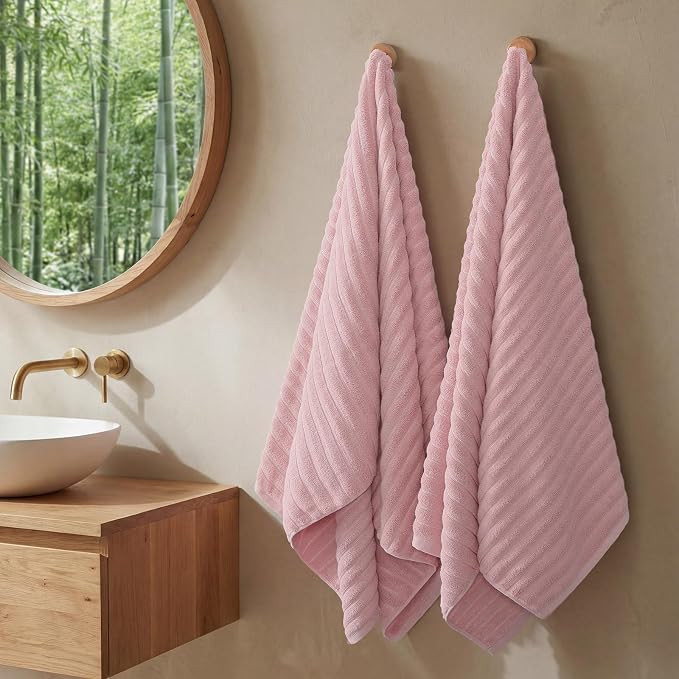 REDKISS 2Pack Large Bath Towels 31×63 inches, 100% Cotton, Super Soft and - Image 2
