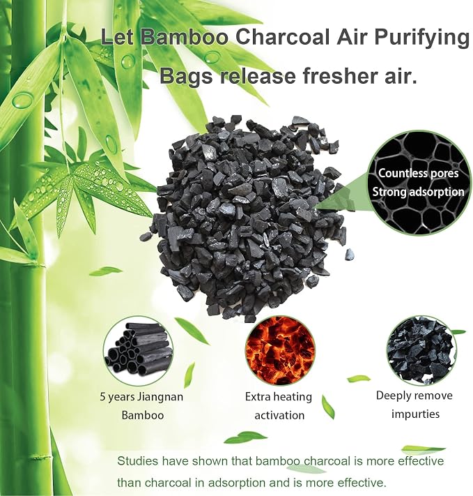 Bamboo Charcoal Bags Odor Absorber 20 Pack×50g Bamboo Charcoal Air Purifying - Image 5