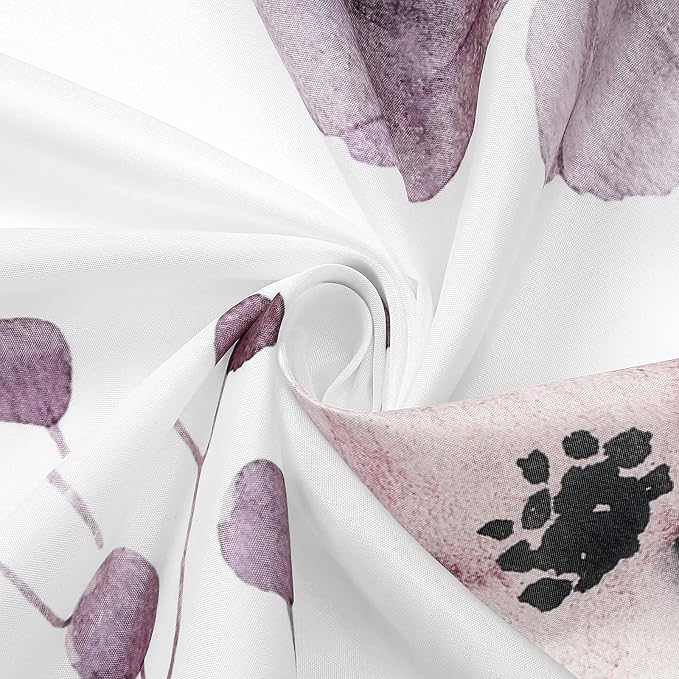 Gibelle Long Shower Curtain 72 x 78, Watercolor Floral Fabric Shower Curtain - Image 5