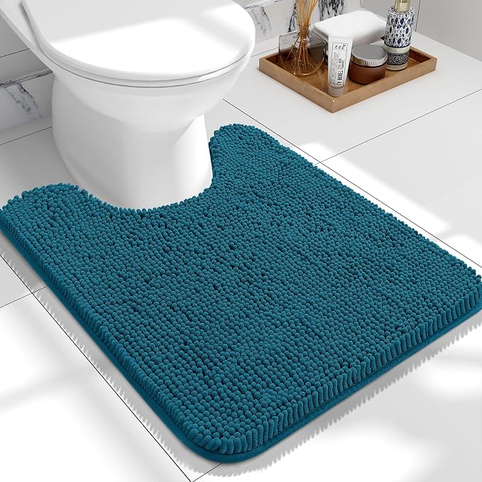 OLANLY Toilet Rugs U-Shaped 24x20, Extra Soft Absorbent Chenille Contour by OLANLY