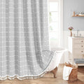 MitoVilla Grey Boho Shower Curtains by MitoVilla