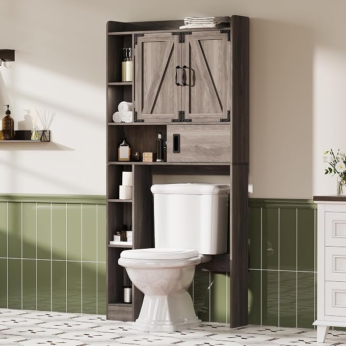 ChooChoo Over The Toilet Storage Cabinet, Farmhouse Bathroom Storage Cabinet by ChooChoo