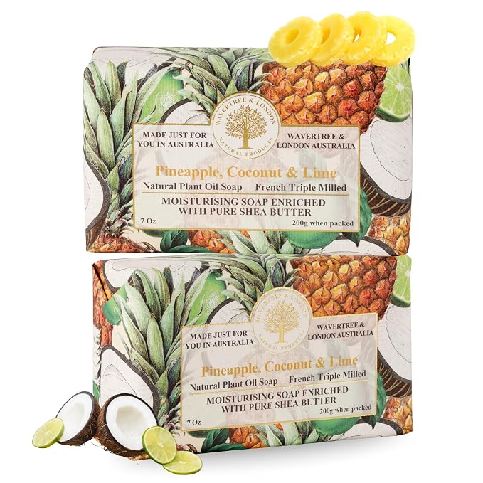 Wavertree & London Pineapple, Coconut & Lime Scented Natural Soap, 7oz by AustralianNaturalSoap