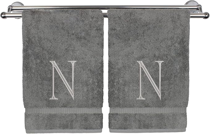 Monogrammed Hand Towel, Personalized Initial Gift, Extra Absorbent 100% Turkish by BareCotton