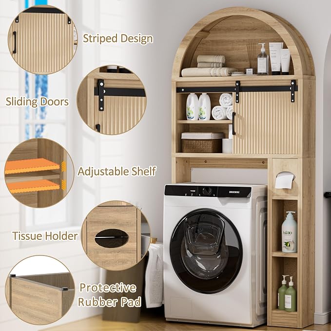Spurgehom Over The Toilet Storage Cabinet, Bathroom Shelf Organizer Freestanding - Image 4
