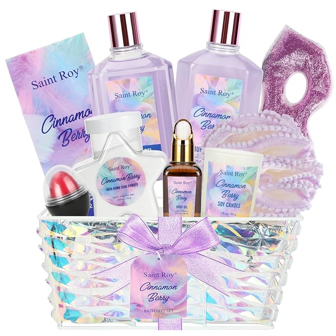 Christmas Spa Gift Set Basket for Women Cinnamon Berry, Gift Baskets, Spa Gifts - Image 9