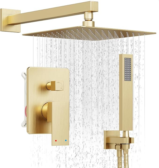 Shower System, Wall Mounted High-Pressure Showerhead Combo Set Included Valve by HoliSpa