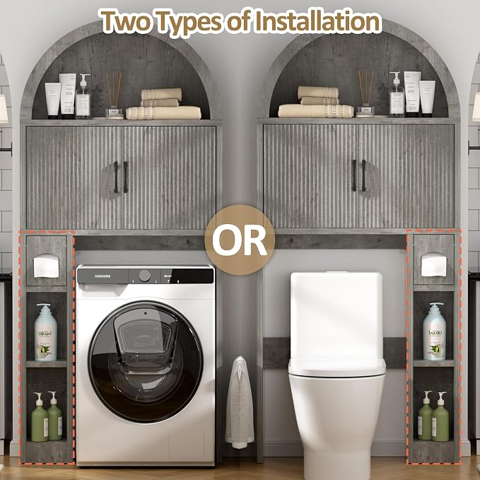 Spurgehom Over The Toilet Storage Cabinet, Bathroom Shelf Organizer Freestanding - Image 5