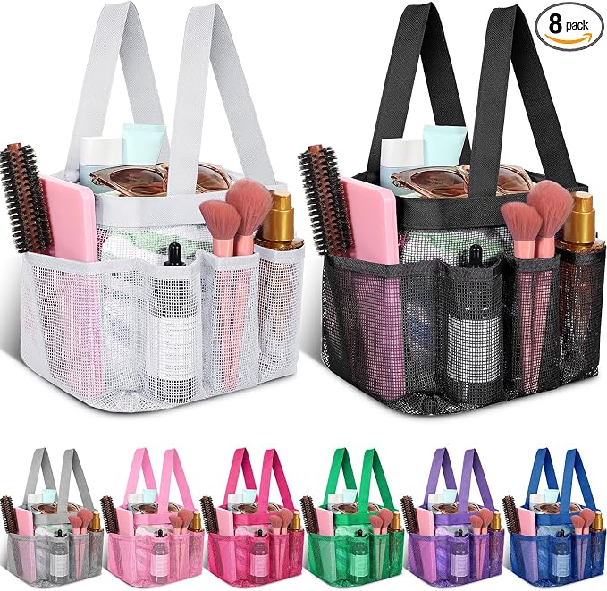 8 Packs Mesh Shower Caddy Portable Large Shower Caddy Dorm by Seeshack
