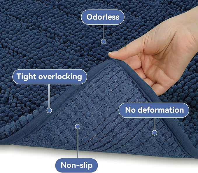 Bcoimo 36"×24" Chenille Bath Mat – Non-Slip - Image 5