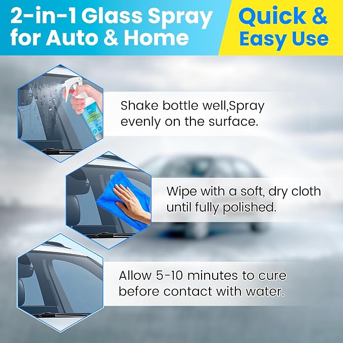 Glass Water Repellent and Rain Repellent Spray, Hydrophobic Coating - Image 6