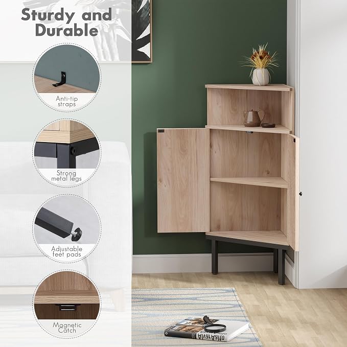 Yechen 39.7" Corner Storage Cabinet - Image 6