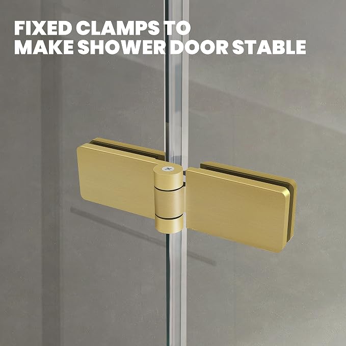 Bathtub Folding Shower Glass Door, Brushed Gold - Image 4