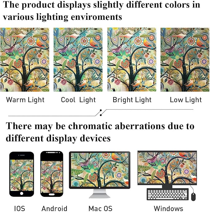 Bohemian Shower Curtain, Boho Floral Print Water Repellent Polyester Fabric - Image 7