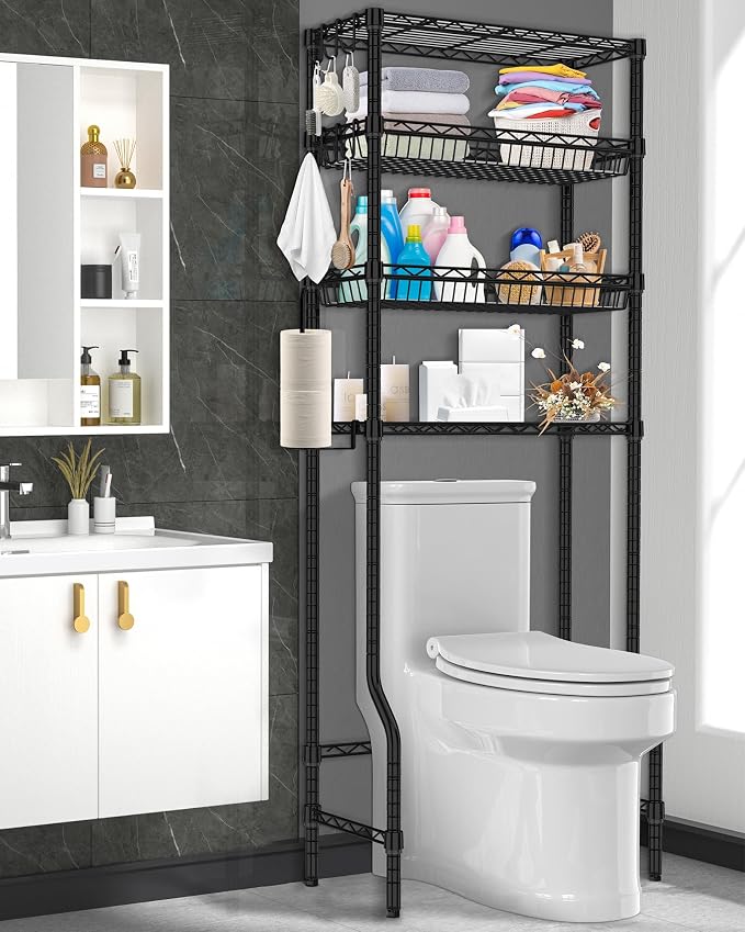 Bathroom Organizer Over The Toilet Storage, 4-Tier Metal Bathroom Over Toilet - Image 6