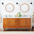 Signature Hardware 953363-72-RUMB-1 Novak 72" Freestanding Teak Double Basin by SignatureHardware
