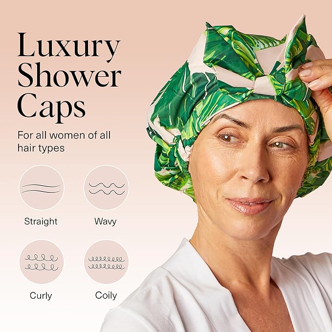 Kitsch Luxury Shower Caps for Women Reusable Waterproof - Image 3
