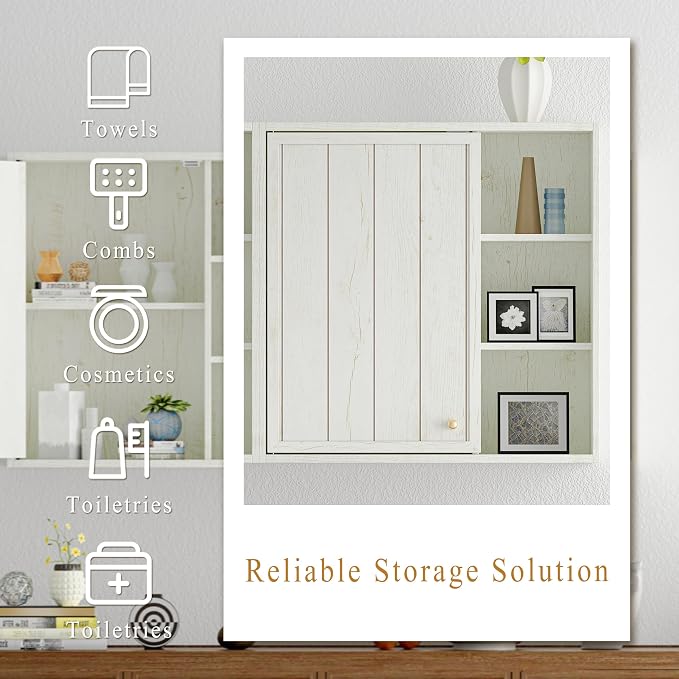 Bathroom Wall Cabinet Set of 2, Small Wall Cabinet Over Toilet - Image 4