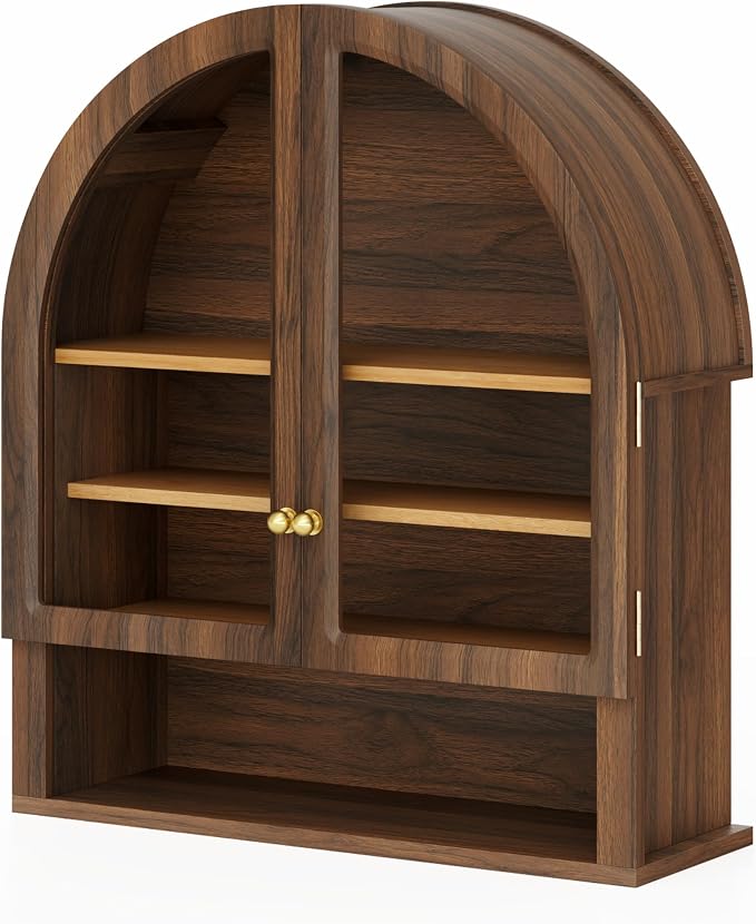 Arched Wall Cabinet with Acrylic Door, Large Wooden Wall Mounted Bathroom - Image 7