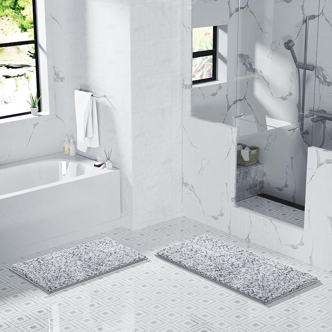 Yimobra Bath Mats for Bathroom Non Slip, Extra Soft Chenille Bathroom Rugs - Image 5