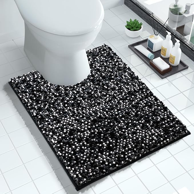 Yimobra Luxury Chenille U-Shaped Toilet Rug, Super Soft Shaggy Contour Bath Mat by Yimobra