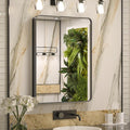 Keonjinn 24 x 32 Inch Black Recessed Medicine Cabinets, Bathroom Mirrored by Keonjinn