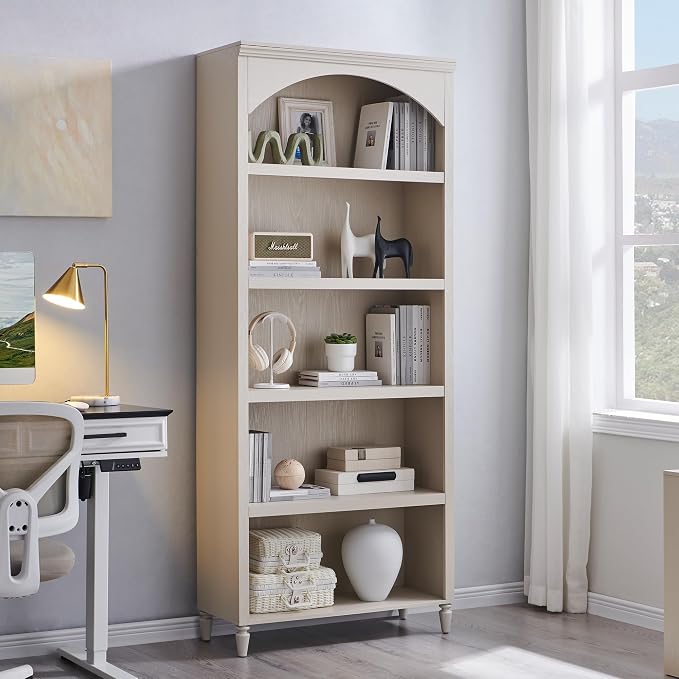 76" Tall Arched Bathroom Storage Cabinet, 5 Tiers Large Farmhouse Arched - Image 5