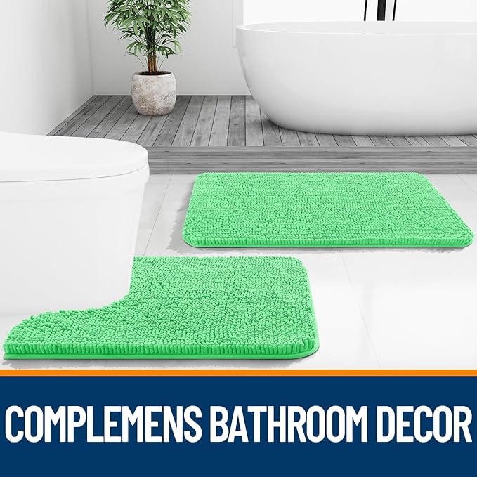 OLANLY Bathroom Rugs 30x20, Extra Soft Absorbent Chenille Bath Rugs, Rubber - Image 7